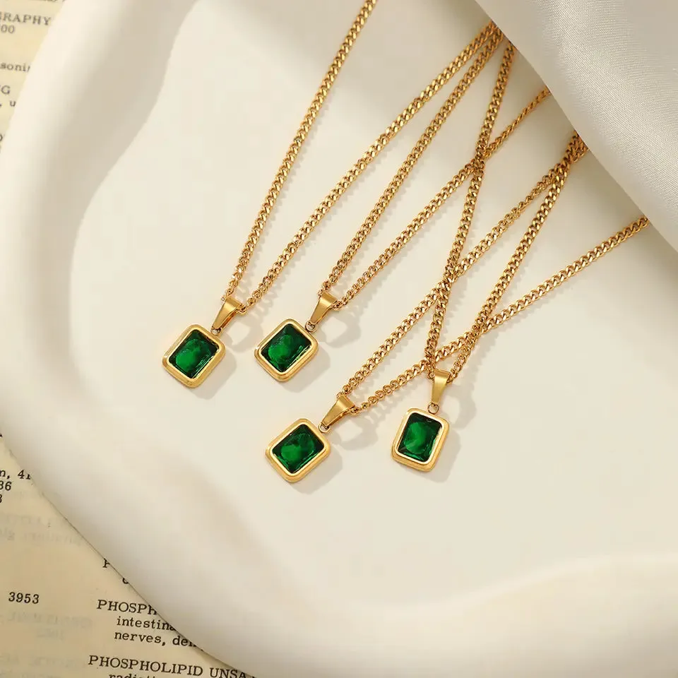 Emmy Emerald Pendant Necklace