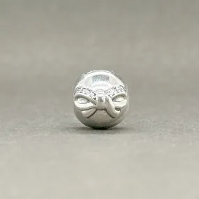 Estate Pandora SS Dainty Bow CZ Bead Charm