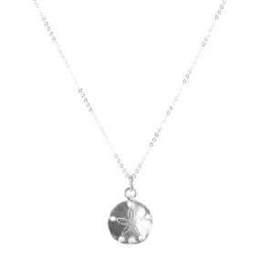 Finished Jewelry-Sand Dollar Silver Charm Necklace-16 Inches