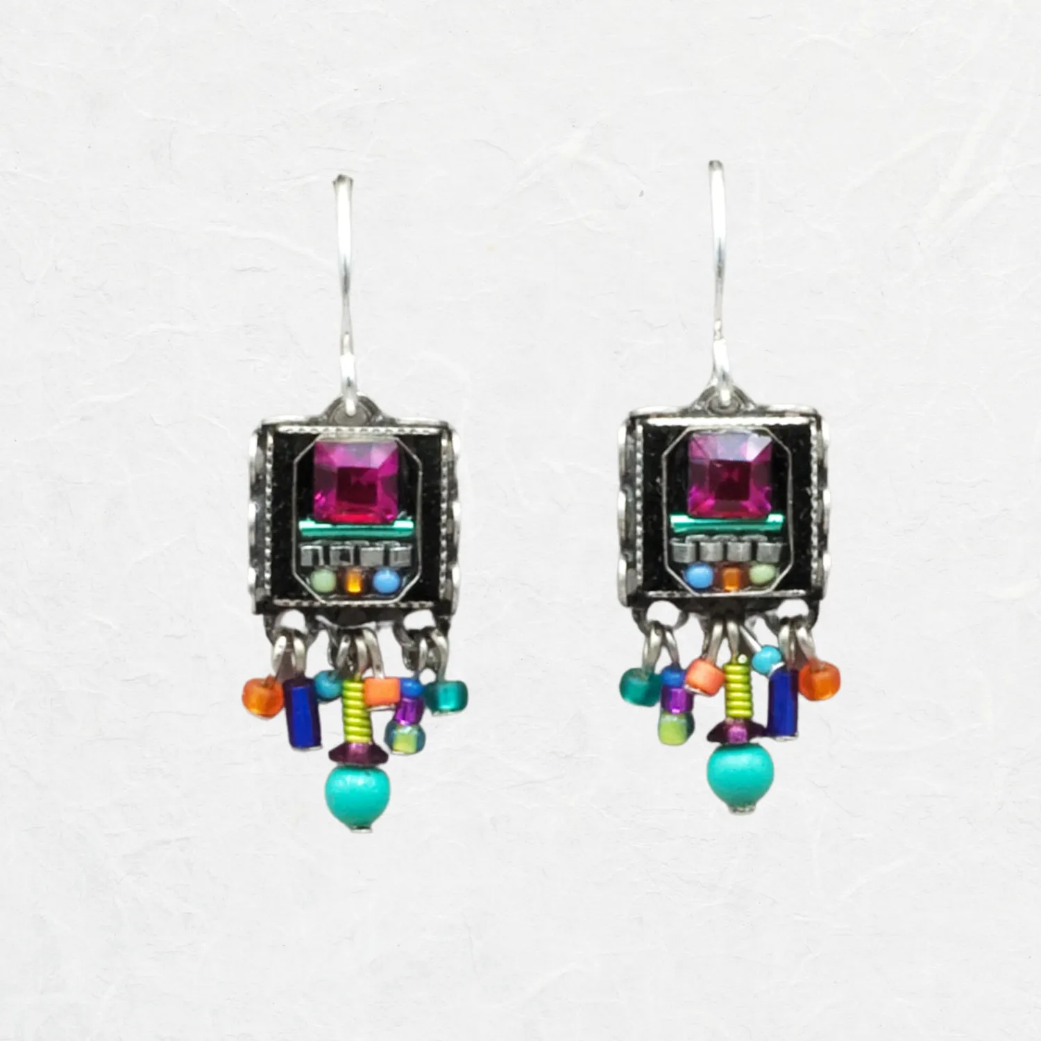 Firefly Milano Square Fringe Earrings