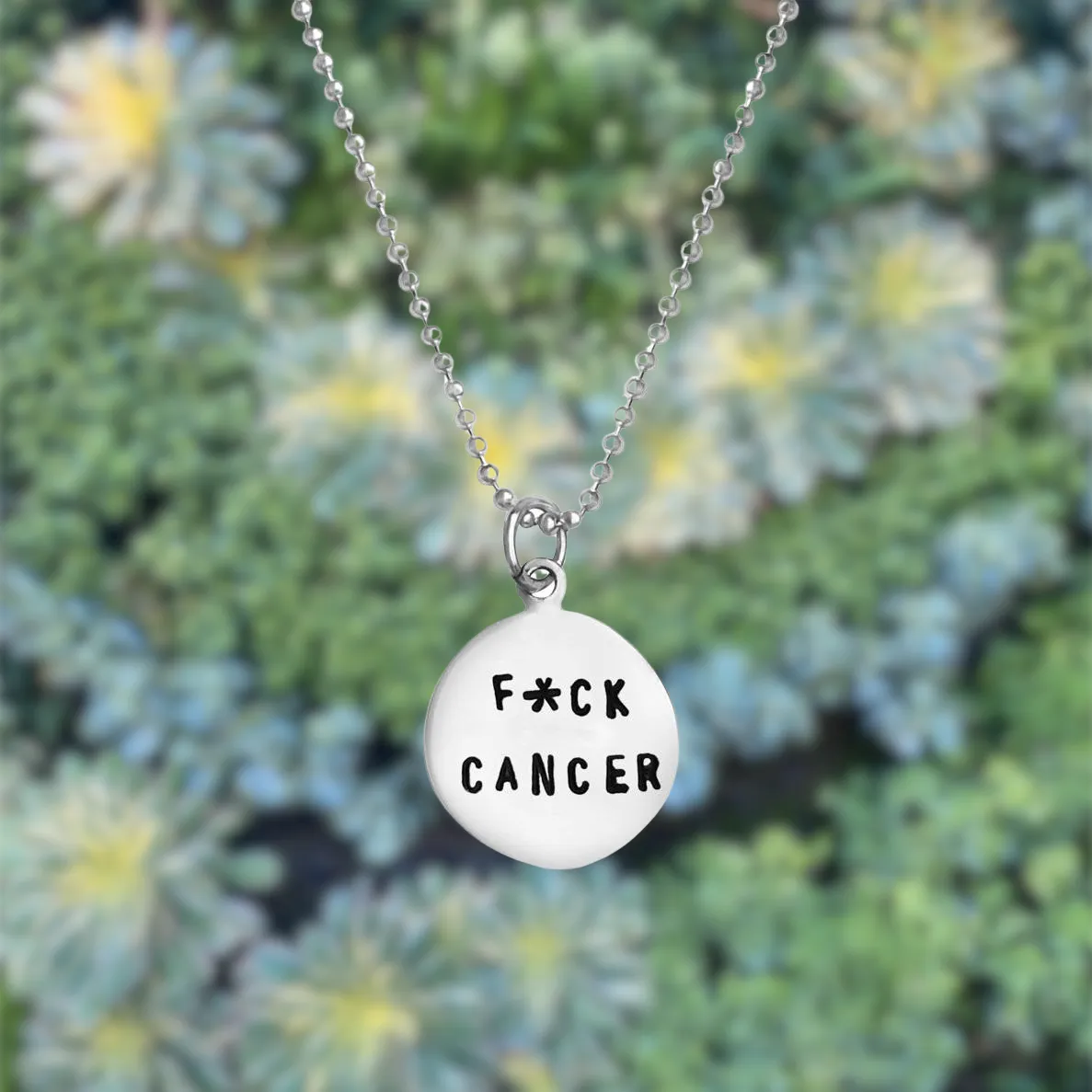 Fxck Cancer Silver Necklace