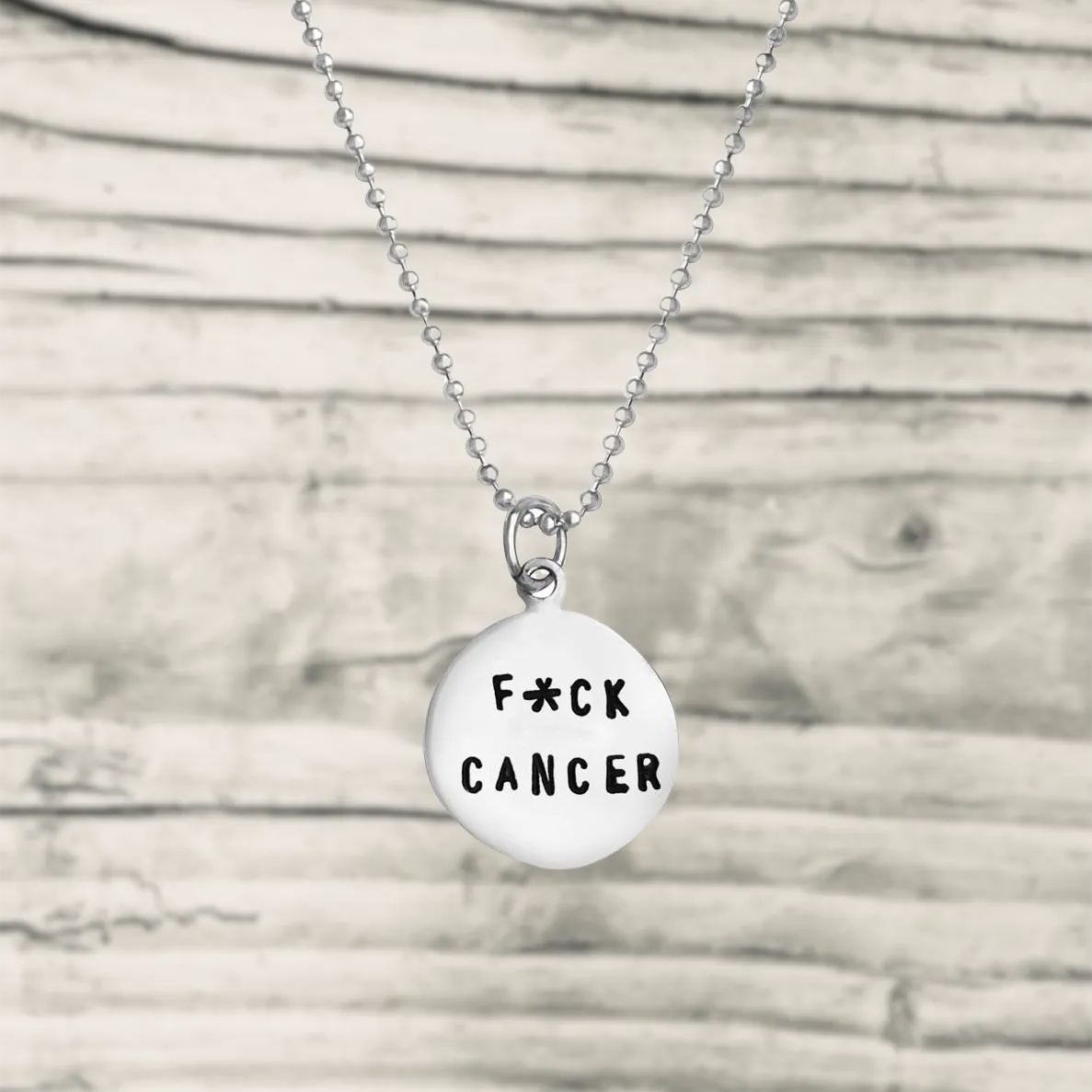 Fxck Cancer Silver Necklace