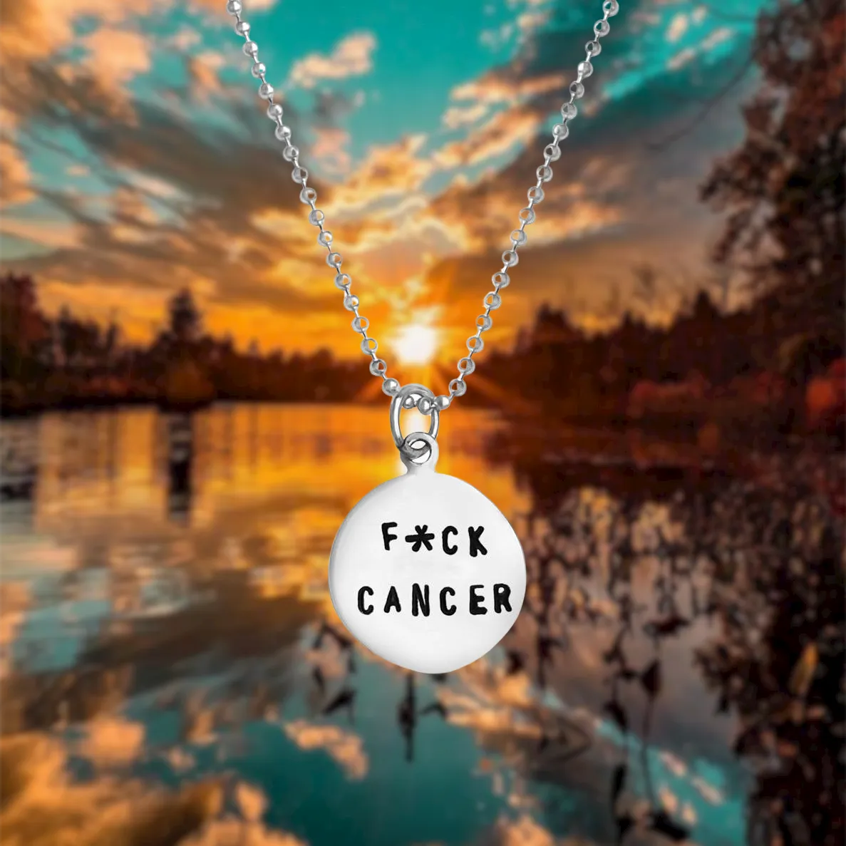 Fxck Cancer Silver Necklace