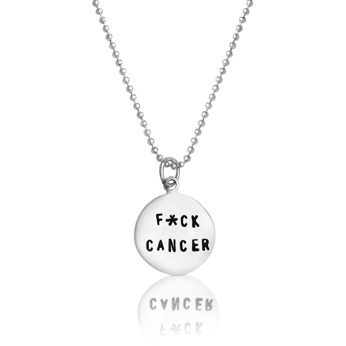 Fxck Cancer Silver Necklace