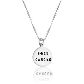 Fxck Cancer Silver Necklace