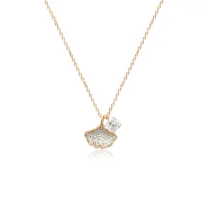 Gingko Leaf Cubic Zirconia Necklace