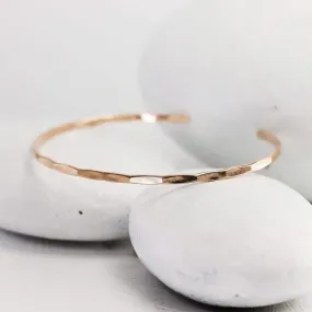 Hammered 14K Rose Gold Cuff Bracelet