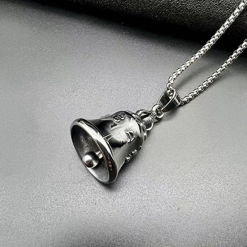 Hip Hop Titanium Steel Sanskrit Six Character True Word Exorcism Lucky Riding Bell Pendant