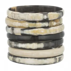 Horn Bangle Set With Lacquer