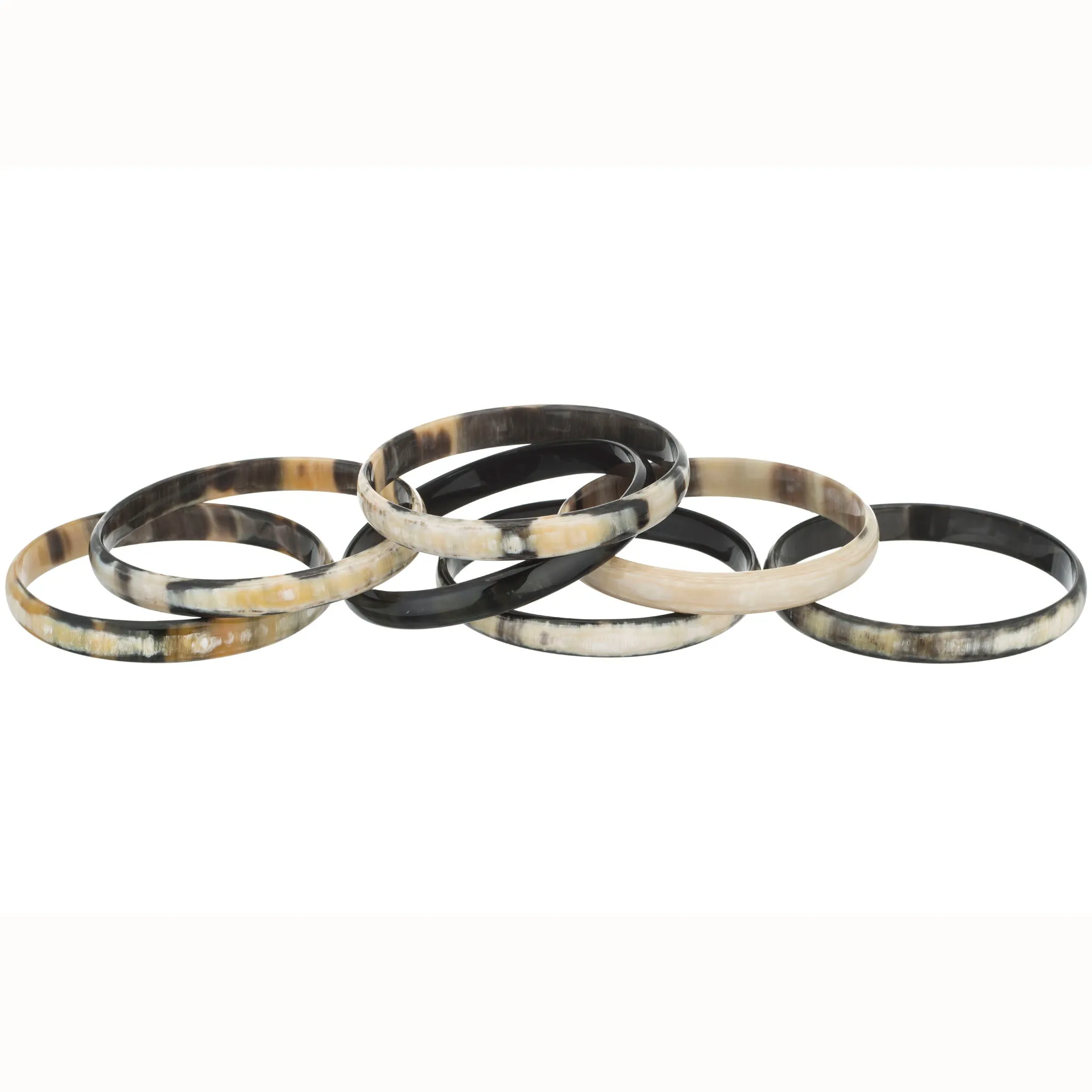 Horn Bangle Set With Lacquer