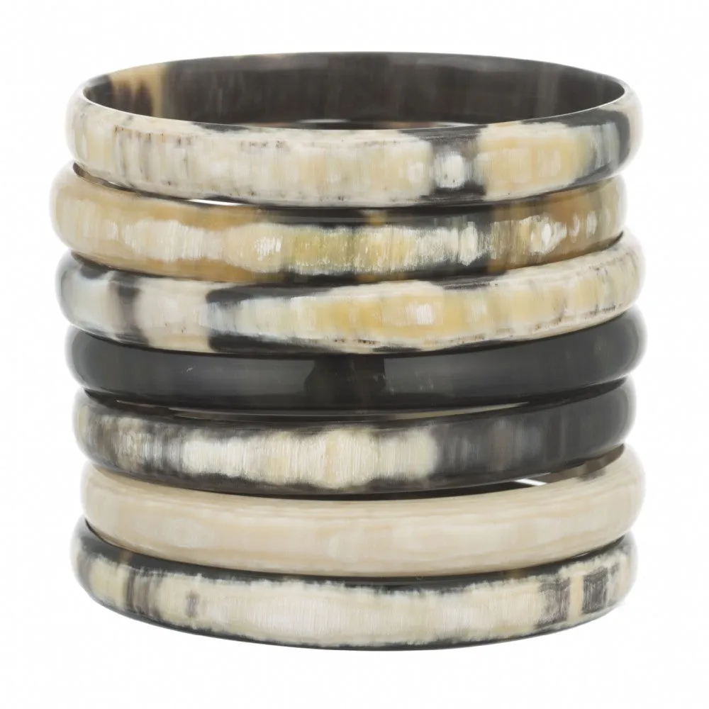 Horn Bangle Set With Lacquer