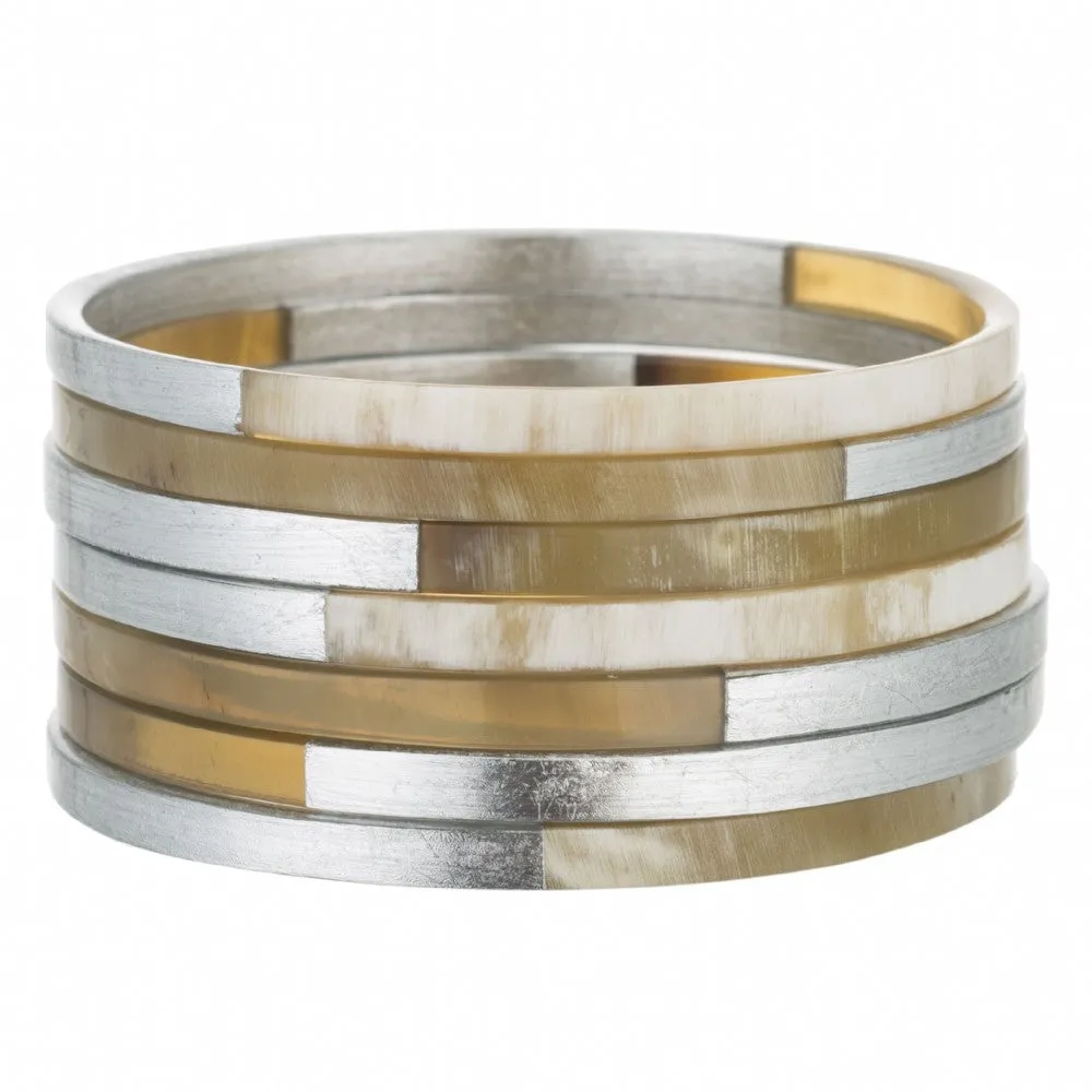 Horn Bangle Set With Lacquer