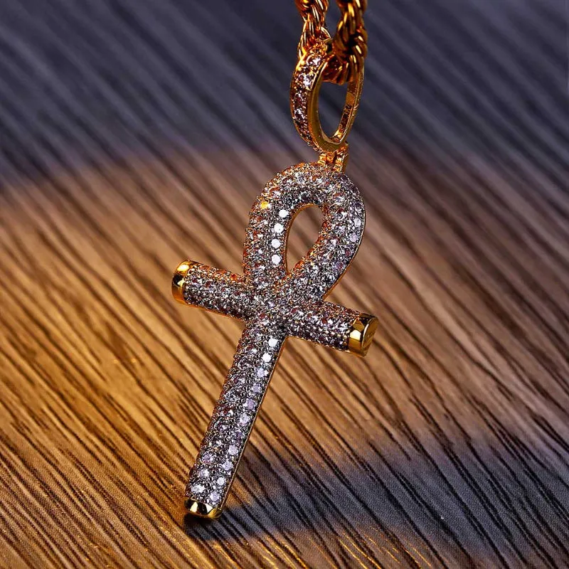 Iced Out Ankh Pendant