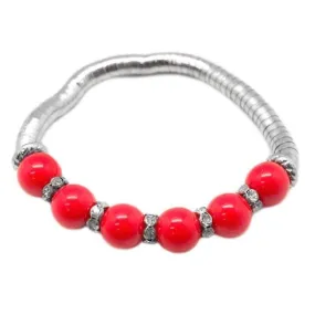 If I Were a Rich Girl Red Stretchy Bracelet