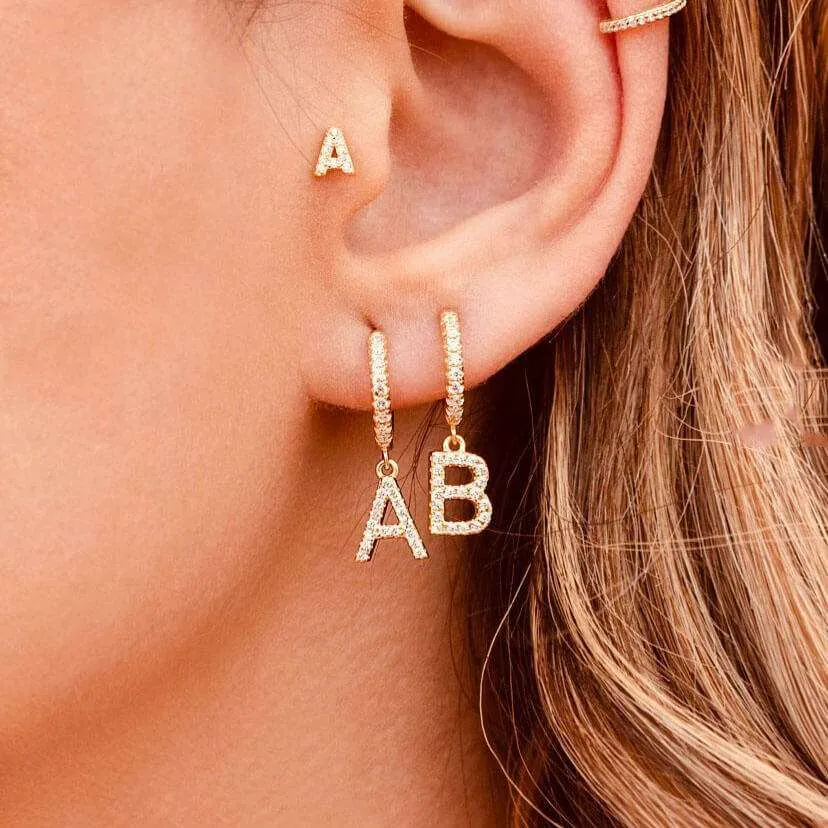 Initial Drop Earrings