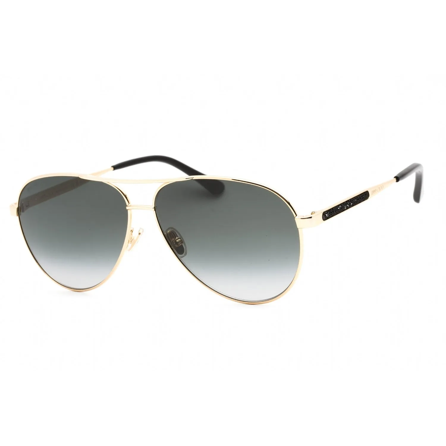 Jimmy Choo JIMENA/S Sunglasses Black Gold / Grey Shaded Women's