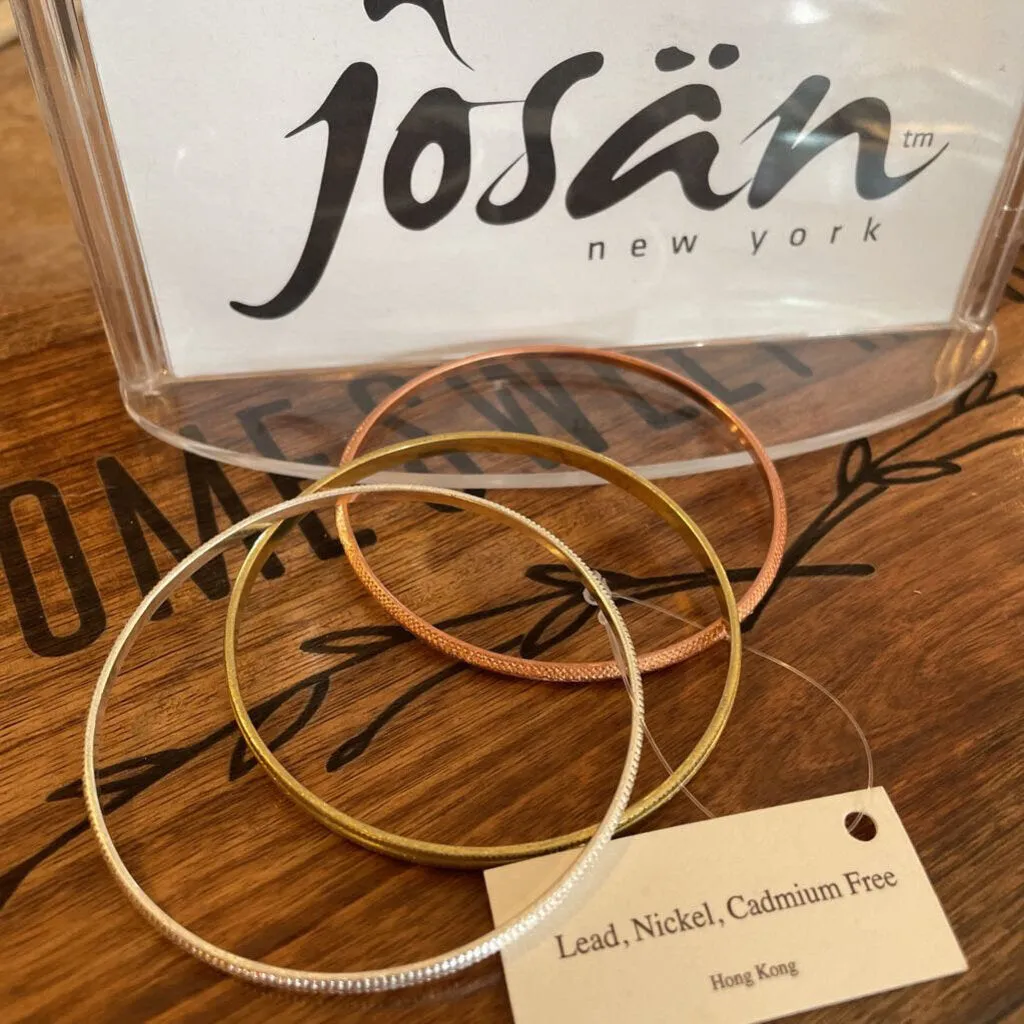 Josan Tri-Color Textured Bangle Set