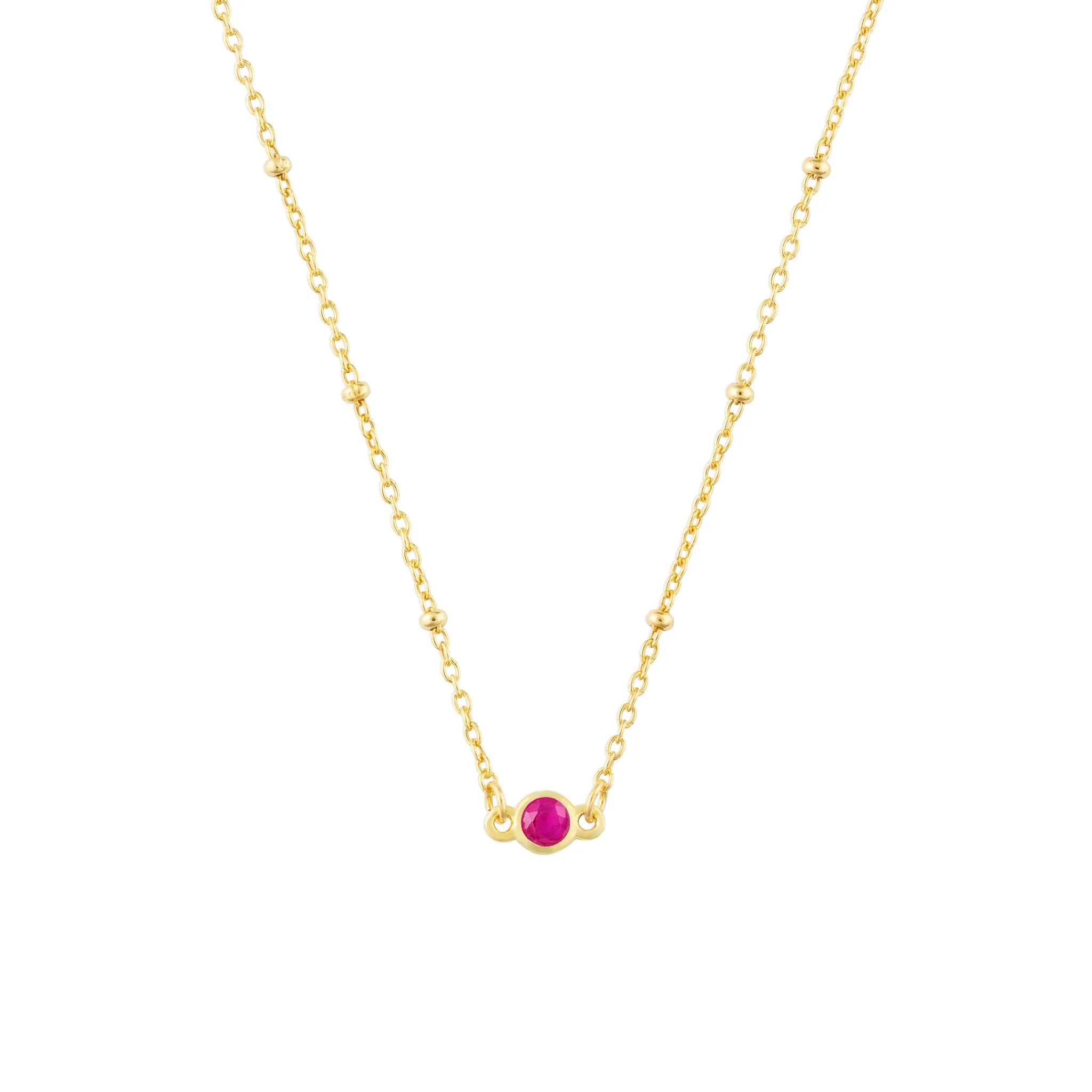 JULY BIRTHSTONE NECKLACE GOLD