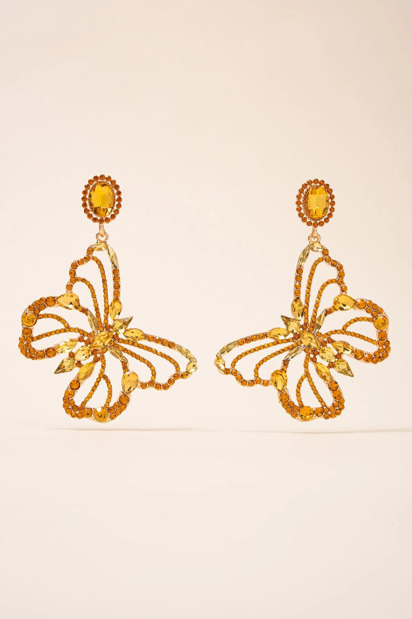 Kaz Large Butterfly Stone Drop Earrings