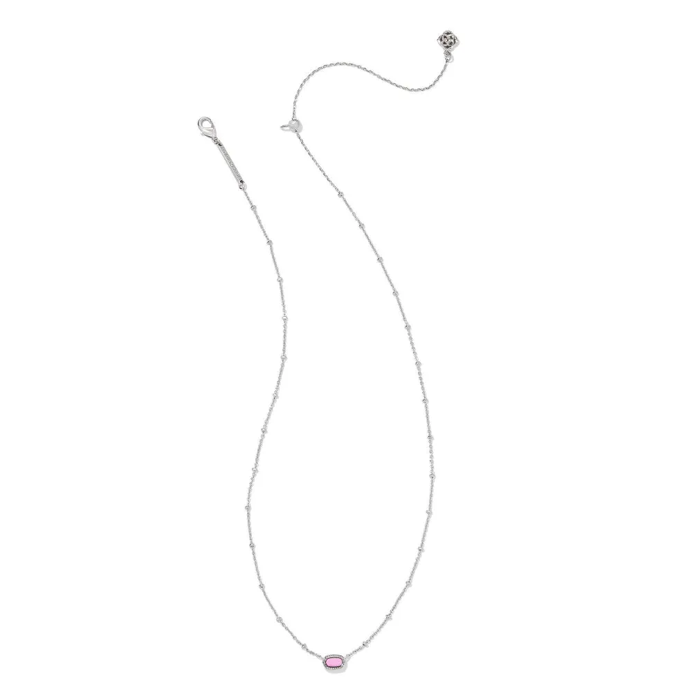 Kendra Scott Mini Elisa Pendant Necklace - Rhodium Fuchsia Magnesite