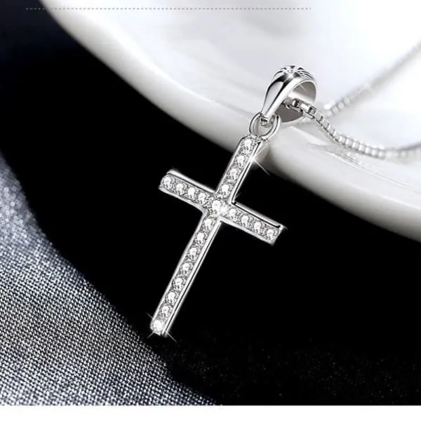 Luxury Silver Cross Necklace