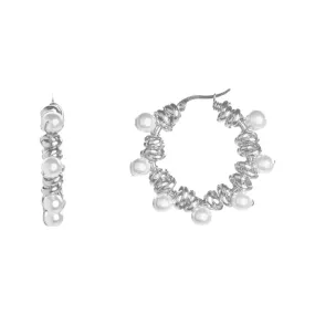 MANU CERCHI PEARL RONDELLE EARRINGS - MEDIUM