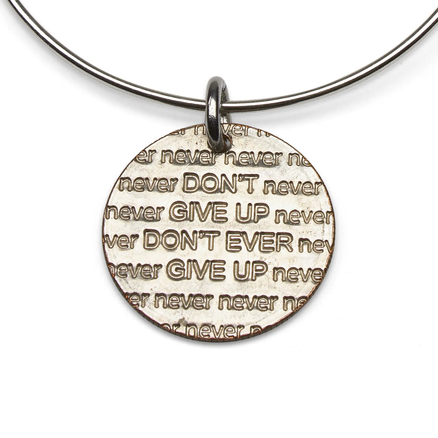 Mariamor Don't Give Up Quarter Adjustable Bangle, Sterling Silver