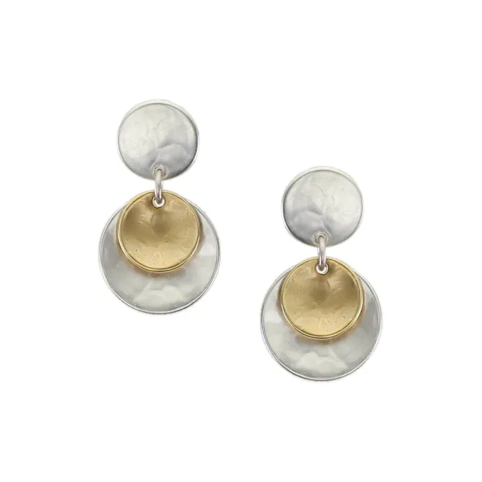 Marjorie Baer Petite Layered Disc Drop Post Earrings