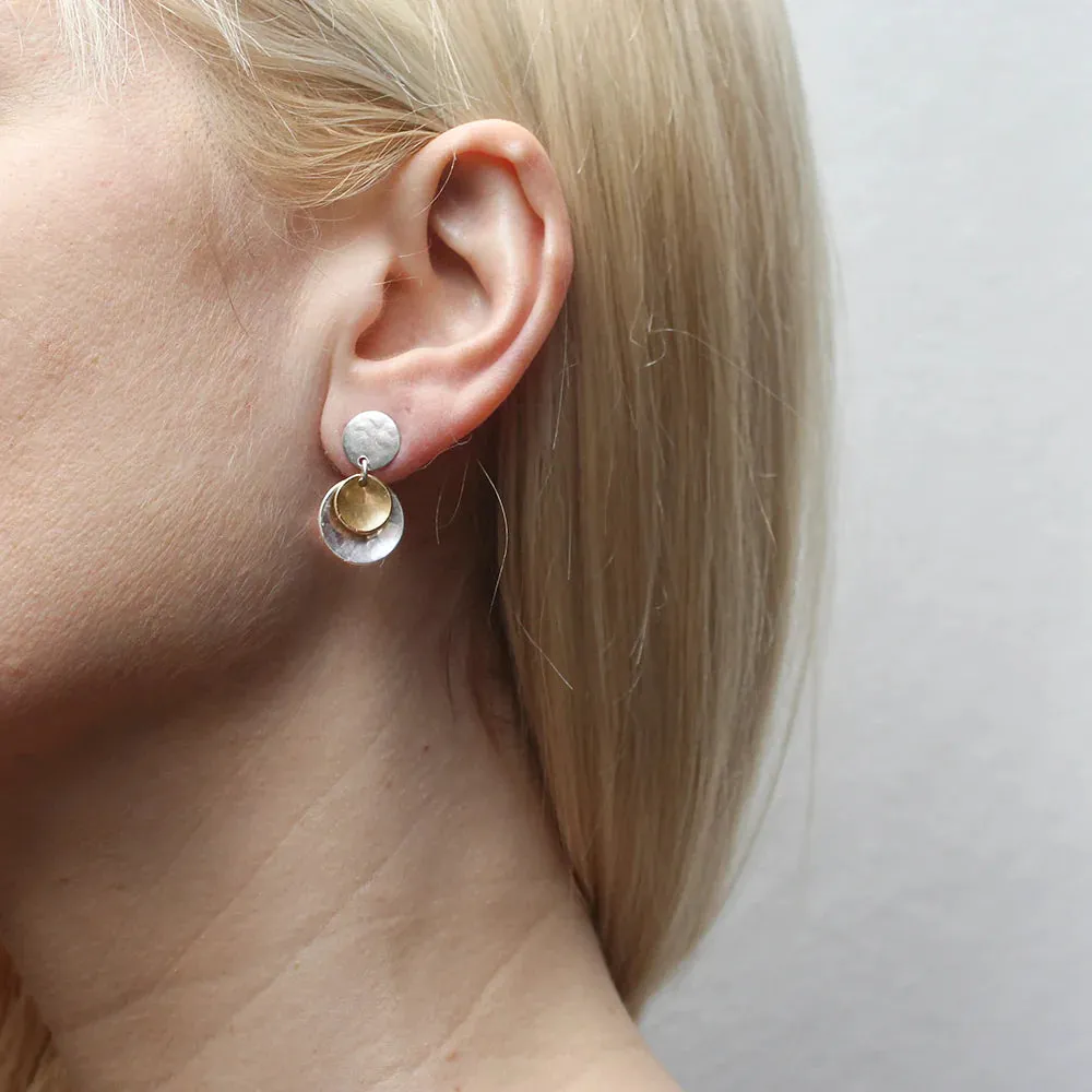 Marjorie Baer Petite Layered Disc Drop Post Earrings