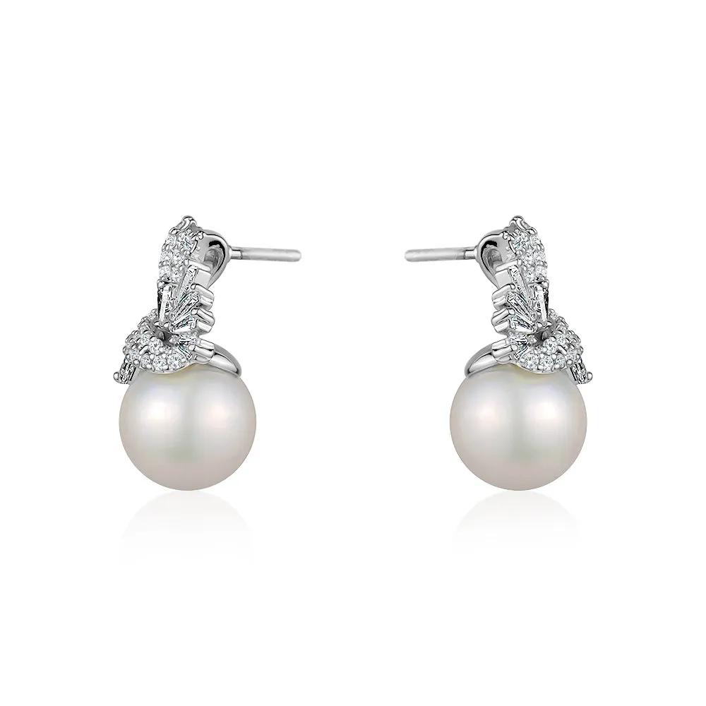 MARQUIS PEARL DROP EARRINGS