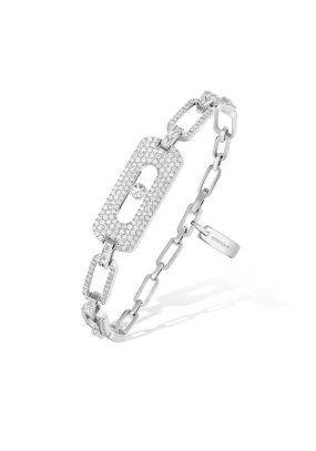 Messika My Move Pavé 18KWG Diamond Link Bracelet