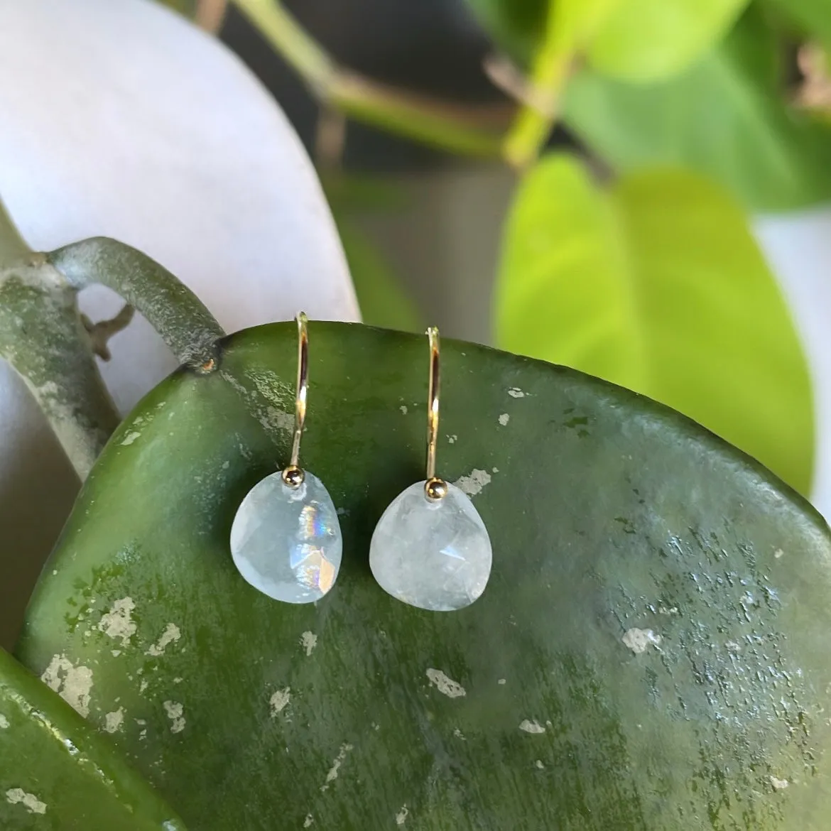 Mini aquamarine earrings