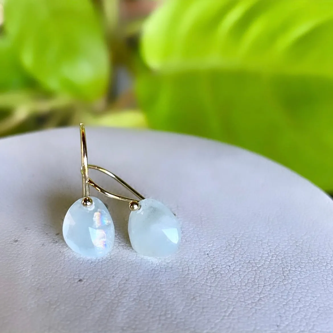 Mini aquamarine earrings