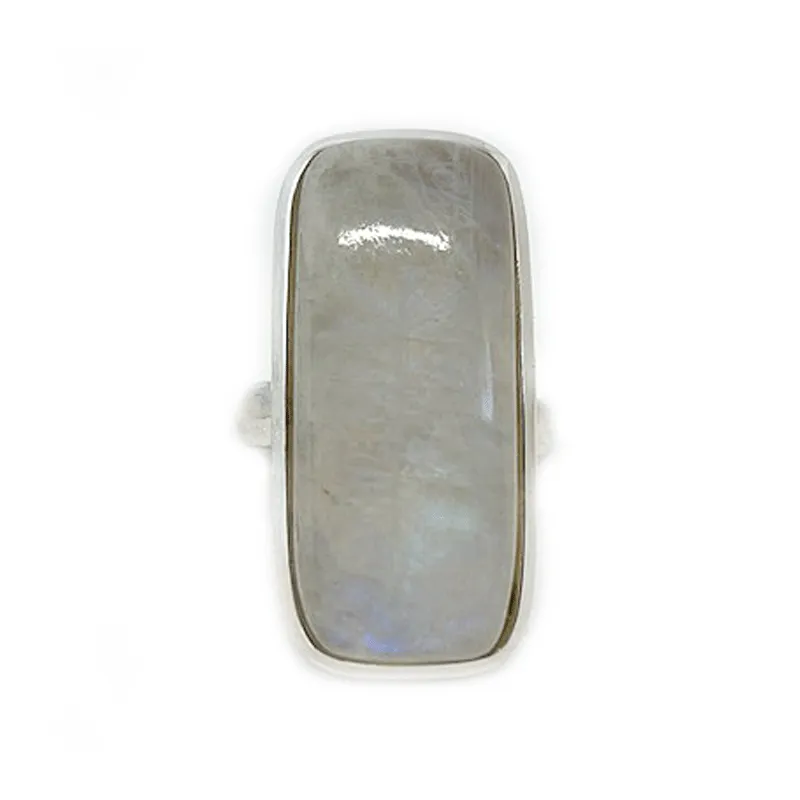 Moonstone Classic Rectangle Silver Ring