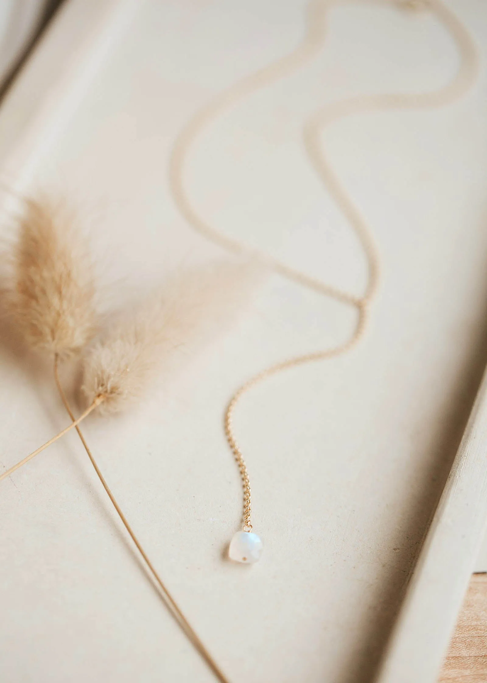 Moonstone   Tiny Rollo Y Necklace