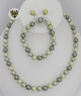 (MSET-39) Gold Laminate - 8mm Mallorca Pearls Set - BGF