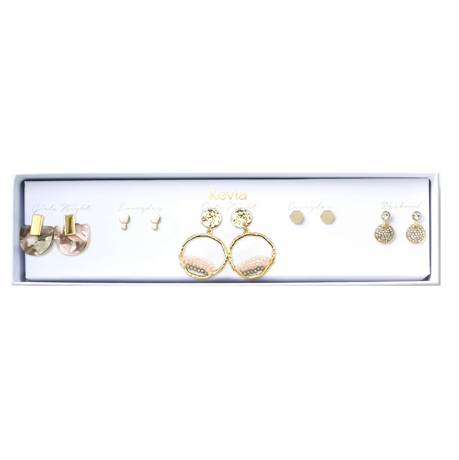 Natural Stone Drop Earring Set