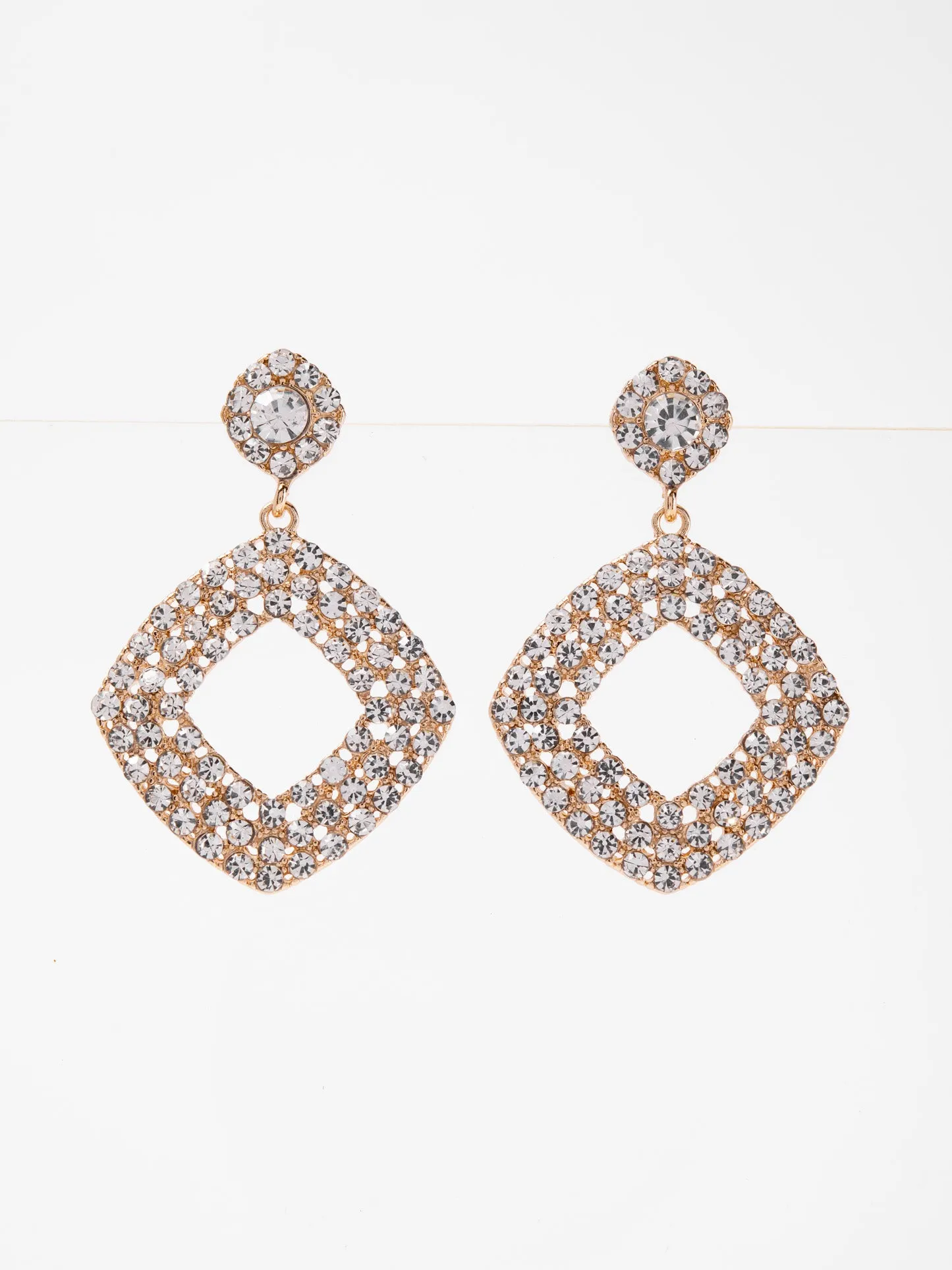 Novalie Minimal Drop Rhinestone Earrings