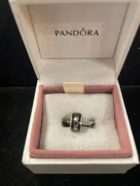 Pandora SS Golden Floral Enamel Spacer Charm