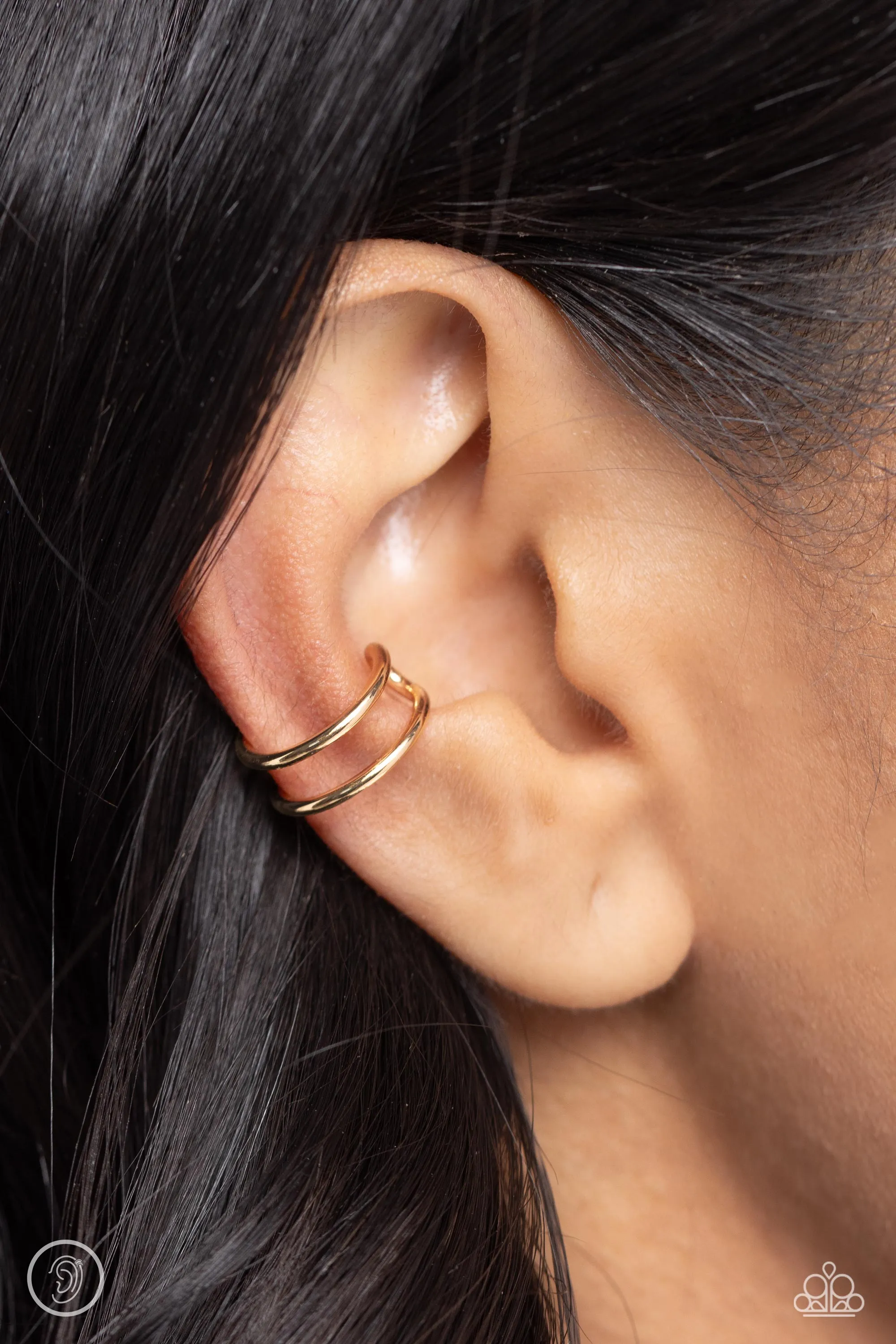 Paparazzi Metallic Moment Gold Ear Cuff Post Earrings