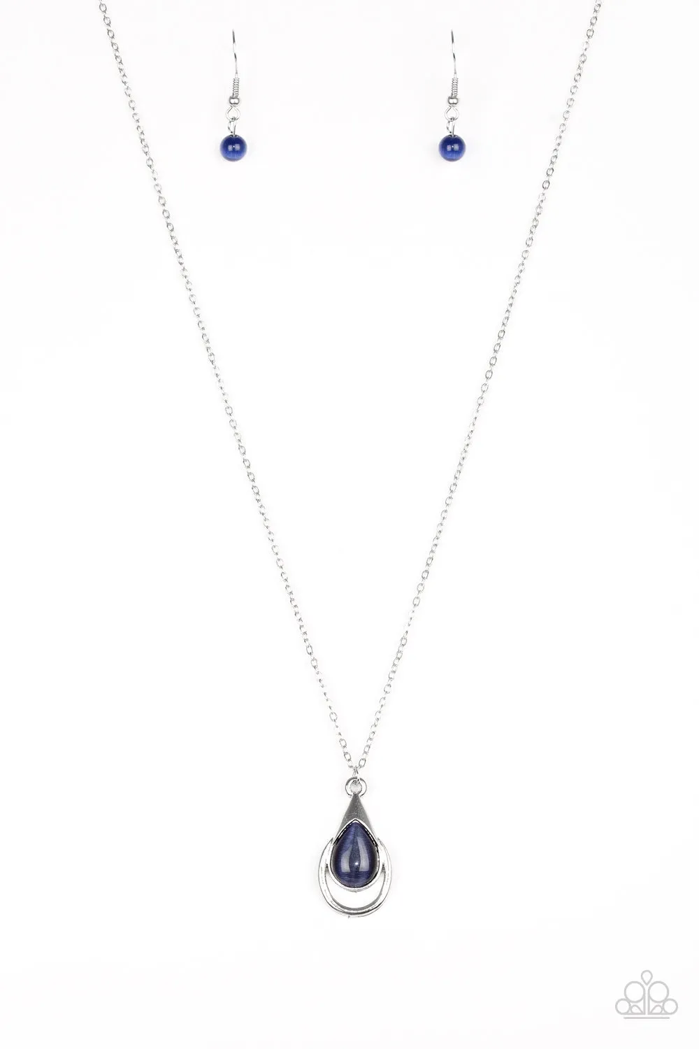 Paparazzi Necklace ~ Just Drop It! - Blue