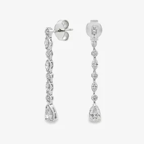 Pear Diamond Drop Earrings