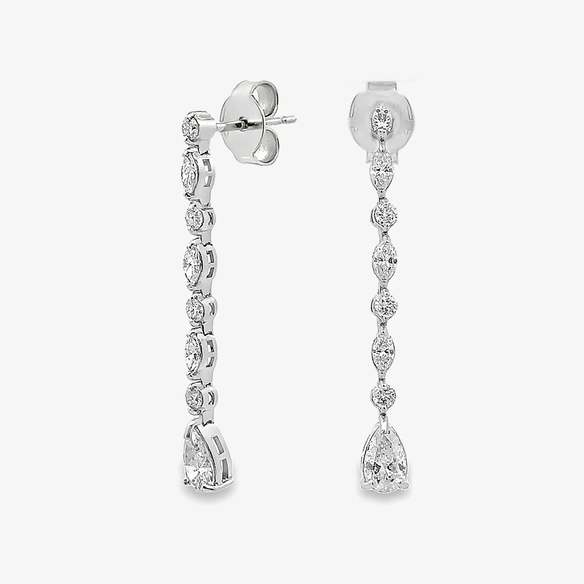 Pear Diamond Drop Earrings