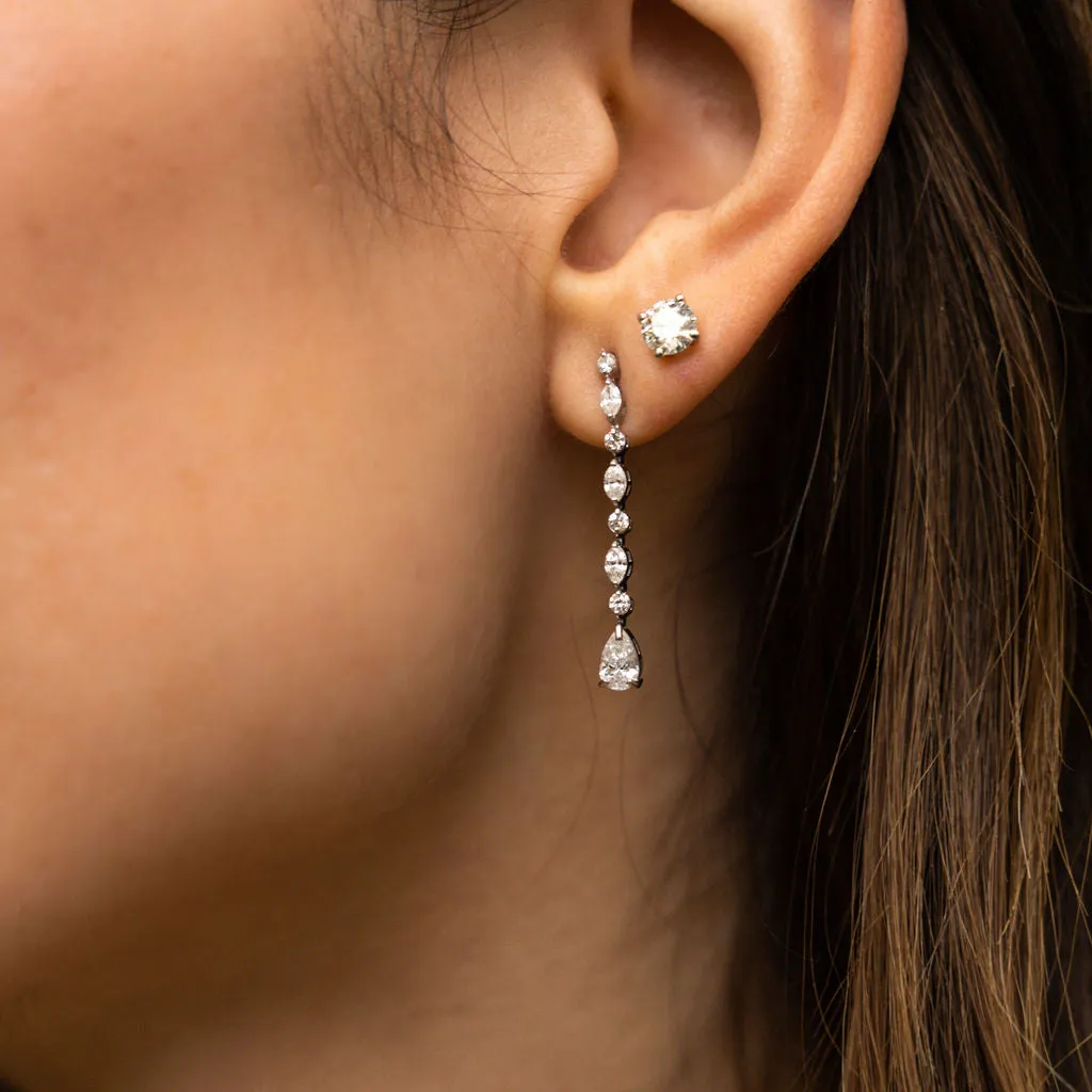 Pear Diamond Drop Earrings