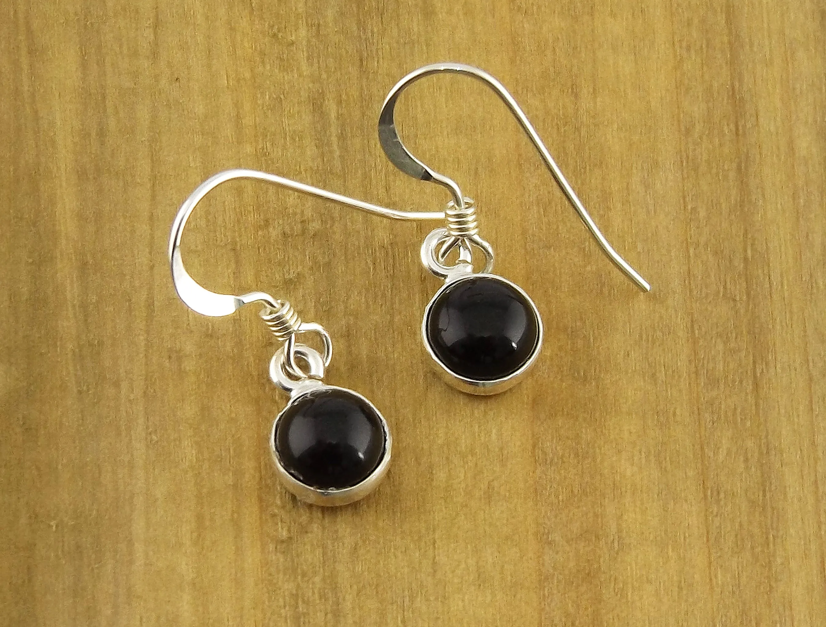 Petite Black Agate Earrings