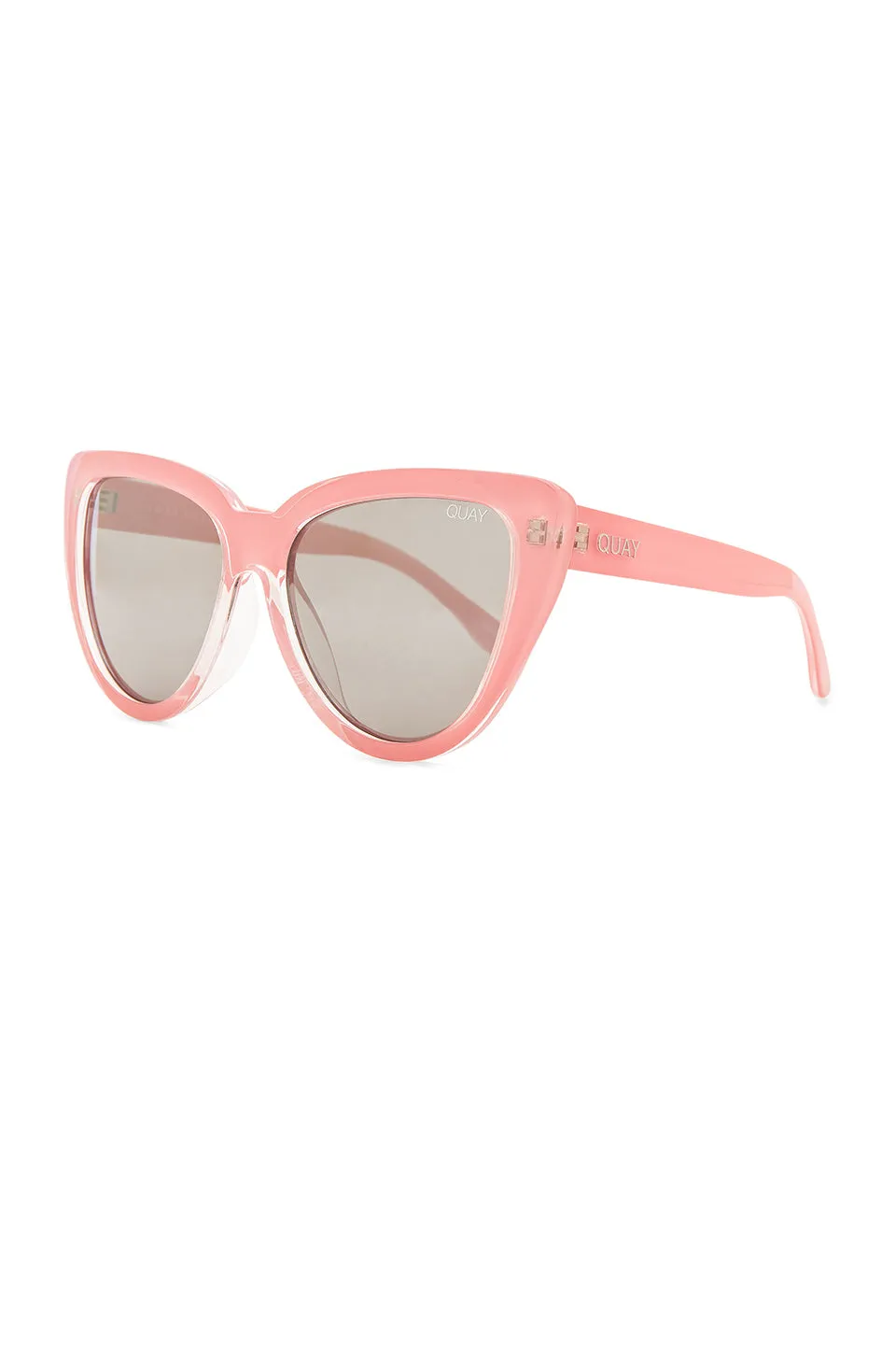 Quay Stray Cat Mirrored Cat Eye Peach Sunglasses