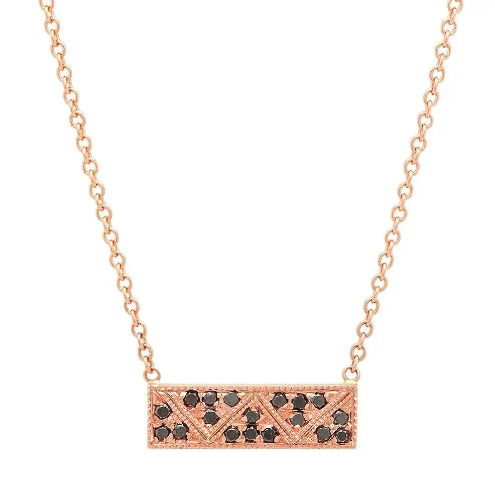 Rectangle Black Diamond Necklace