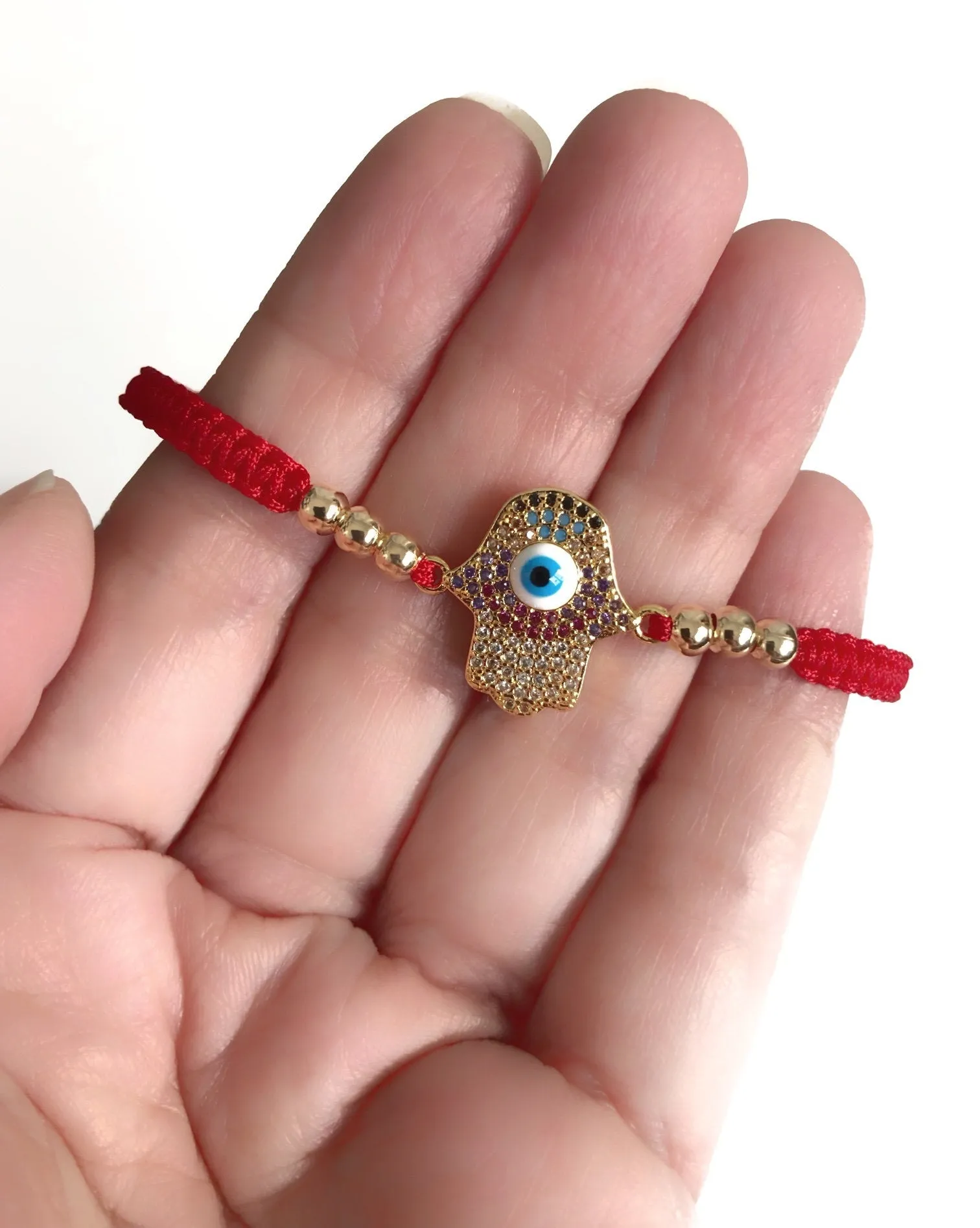 Red String Kabbalah Bracelet, Hamsa Hand Jewelry