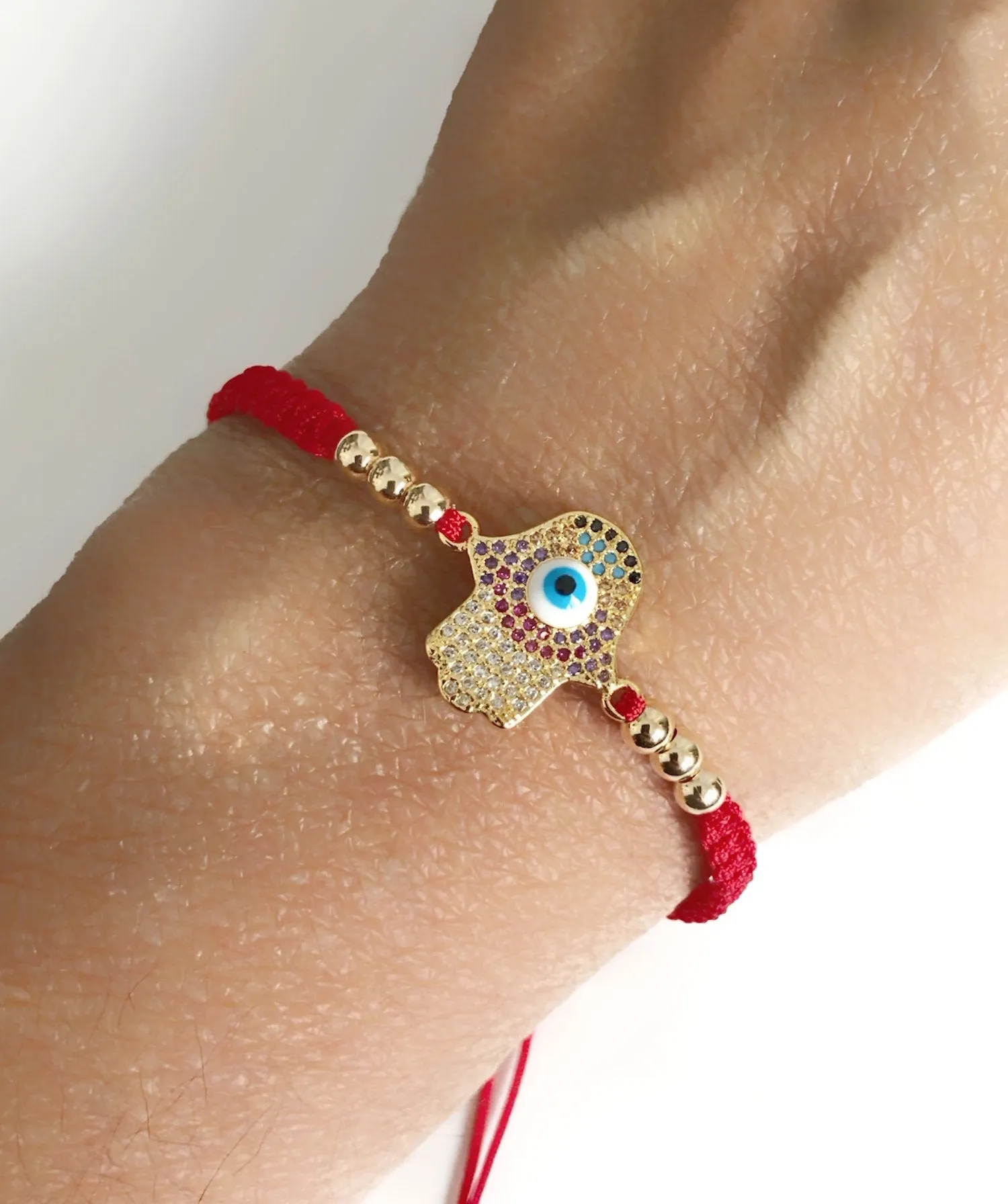 Red String Kabbalah Bracelet, Hamsa Hand Jewelry