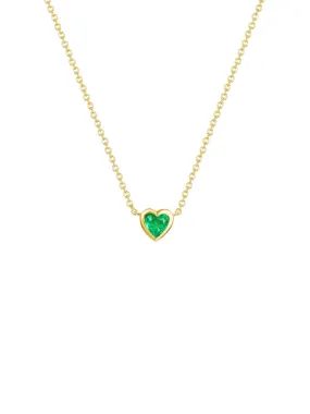 Regan Emerald Heart Necklace 14K